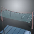 Modern Outdoor Curved Glass Canopy Structure With Wooden Supports And Glass Panels