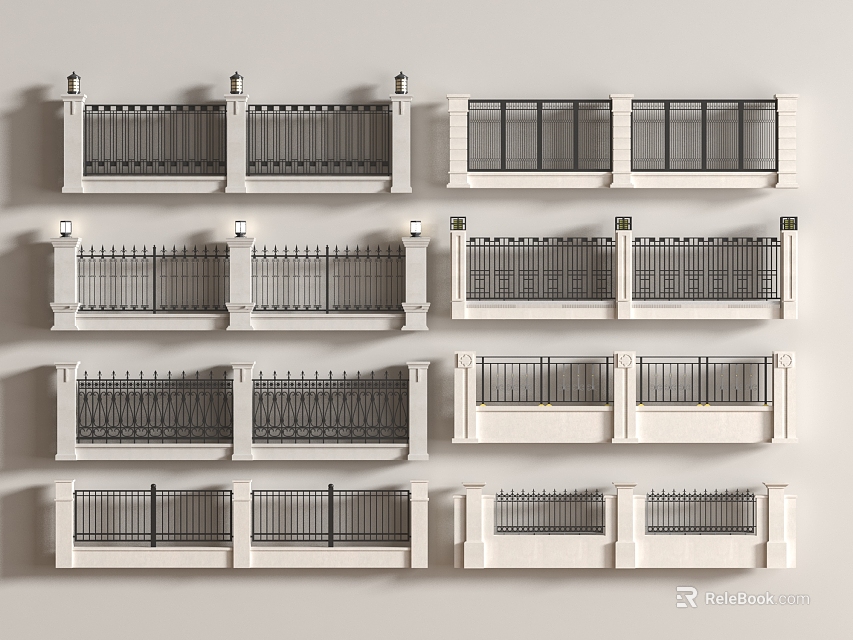 Various Styles Of Decorative Metal Architectural Railings For Balcony And Staircase 3d model 