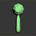 Green Low Poly Hair Dryer With Modern Stylish Design And Smooth Surface