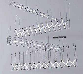 Modern lamps and lanterns combination fluorescent lamp spotlight 3d model