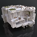Ancient Stone Architecture Structure With Multi Level Platforms Stone Steps And Vegetation Areas