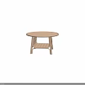 Round Wooden Dining Table With Woven Rattan Design And Simple Style