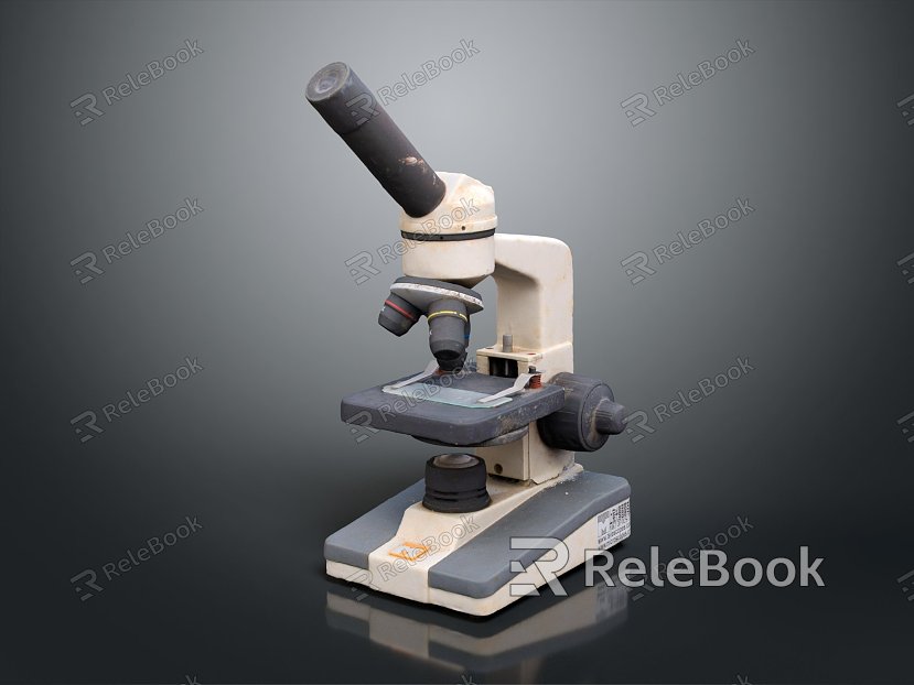 modern microscope magnifying glass experimental equipment physical equipment model