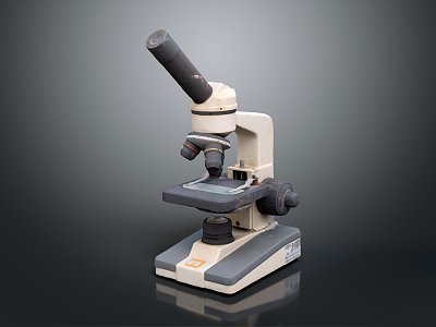 modern microscope magnifying glass experimental equipment physical equipment 3d model