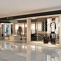 Modern Fashionable Clothing Store Interior With Display Windows Mannequins And Elegant Wooden Decor
