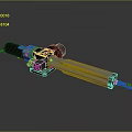 Precision Industrial Linear Actuator With White Rod And Black Motor Parts
