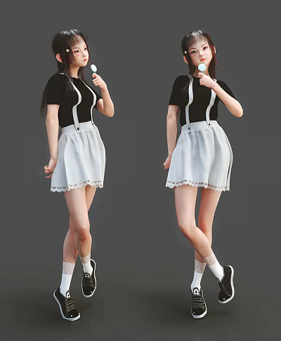 Modern Girl Woman 3d model