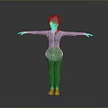 Child Character With Orange Hair And Glasses In Gray Suit Arms Outstretched
