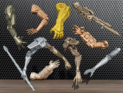 Modern Manipulator Robot Weapon Gesture 3d model