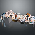 3D House Floor Plan With Detailed Room Layout And Furniture Arrangement