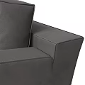 Modern Gray Leather Single Sofa With Sleek Armrests And Comfortable Design 3d model