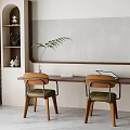 Nordic desk and chair combination 3d model