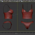 Women's Red Lace Underwear Set With Delicate Lace Design And Matching Bras And Panties