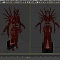 Elaborate Dark Gothic Outfit With Spiked Decorations And Intricate Structured Design