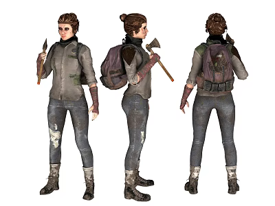 Modern game character hunter 3d model