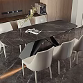 Dining table and chair 3d model