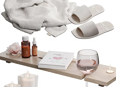 Premium Soft Towels And Bath Products With Comfortable Slippers For Daily Home Use 3d model