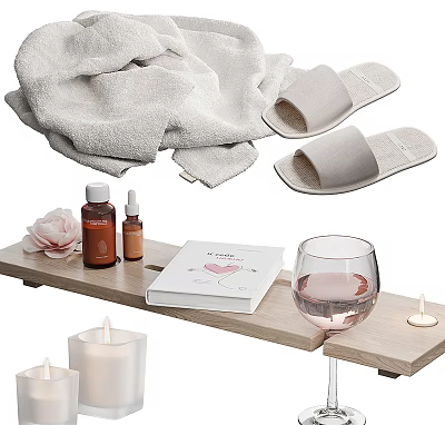 Premium Soft Towels And Bath Products With Comfortable Slippers For Daily Home Use 3d model