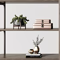 Two Modern Bookcases With Multitiered Shelves Holding Books Decorative Items Plants And Table Lamp
