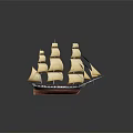 Modern Sailing Cartoon Sailing 3d model