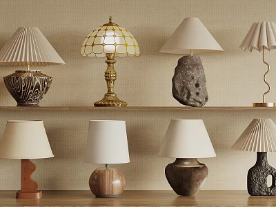 Quiet and Ancient Style Table Lamp 3d model