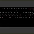 Black Mechanical Gaming Keyboard With Red Backlight And Wrist Rest Design
