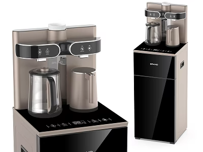 Household Appliances With Transparent Kettle Control Panel And Vertical Black Silver Design 3d model