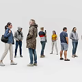 Multiplayer Crowd Character Combination Multiplayer Combination Character Man Woman Male Female Professional Male Human 3d model