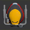 Game Movie Character Robot With Yellow Top Red Body White Stripe Blue Eyes Mechanical Arms
