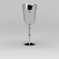 Technology Exhibition Hall Displaying Modern Metallic Goblet With Sleek Design And Polished Base