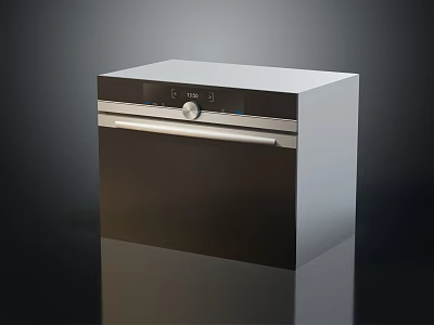 Modern Stainless Steel Oven Kitchen Appliance With Sleek Control Panel And Glass Door 3d model