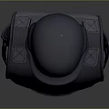Tactical Protective Weapon Gear With Black Helmet And Purple Bulletproof Vest On Dark Reflective Background