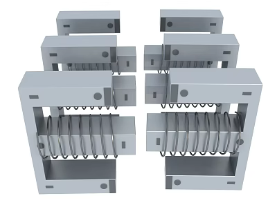 Sturdy Metal Hardware Tools Featuring Spring Loaded Frames And Coiled Components 3d model
