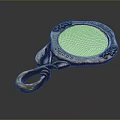 Vintage Decorative Round Hand Mirror With Intricate Metal Frame And Ornate Handle