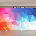 Modern Room Divider With Gradient Colors And Geometric Patterns For Interior Decor
