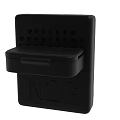 Modern Black Small Device With Circular Button And Compact Sleek Design