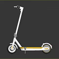 Modern Electric Scooter With White Frame Yellow Deck And Black Handlebar 3d model