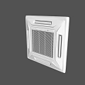 White Built-in Air Conditioner Fan With Modern Grille And Front Top View