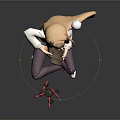 Anime Character With Black Horns Long Blonde Hair Holding Device Red Drone And White Ball