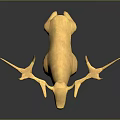 Golden Geometric Deer Sculpture With Shiny Metallic Finish For Modern Decor