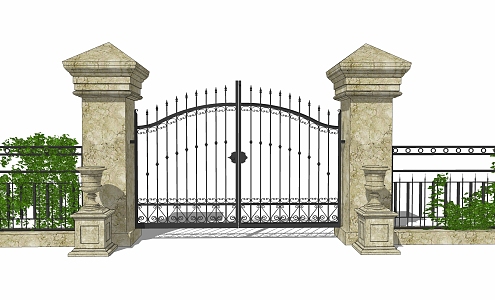 Jane European Gate Iron Gate 3d model