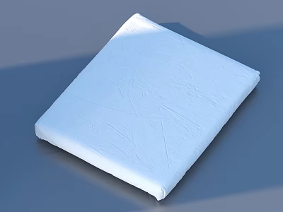 Comfortable Soft White Square Cushion with Textured Surface for Daily Use 3d model