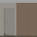 Modern Minimalist Interior With Open White And Closed Wooden Hinged Door