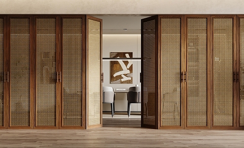 Knitted folding door 3d model