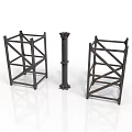 Heavy Duty Black Metal Frame Column Support Structures For Industrial Equipment