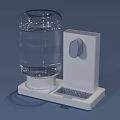 Modern Home Water Dispenser With Transparent Bottle White Base Button And Tray