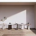 Modern Style Side Tables Featuring Gold Metal Frames Marble Tops And Decorative Accents