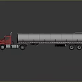 Red Tanker Truck With Silver Cylindrical Tank On Shiny Reflective Surface