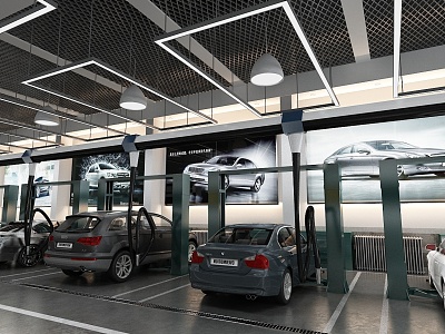 Modern parking garage 3d model