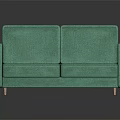 Green Two Seater Sofa with Fabric Upholstery Modern Design Wooden Legs and Simple Style